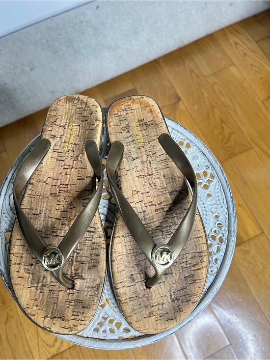 Michael Kors Shoes - Michael Kors Metallic Bronze Cork-Style Flip Flops